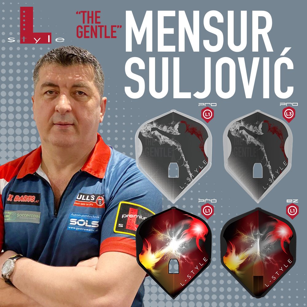 L-Style set van 3 flights | Signature Champagne EZ L1 | Mensur Suljovic - Afbeelding 4