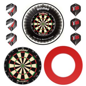 Winmau Verlichting | COMBO deal | Verlichting + Blade 6 Triple Core dartbord + Surround + Flights