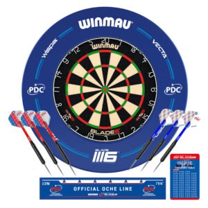 Winmau PDC Blue surround COMBO deal | Blade 6 dartbord + Surround + Winmau Starter pakket