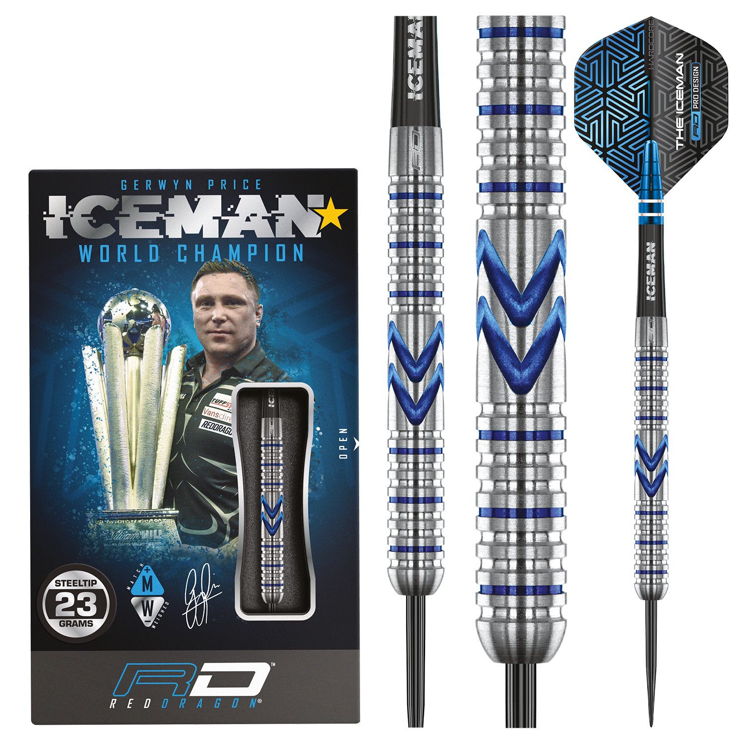 Red Dragon Gerwyn Price | Midnight | Steeltip dartpijlen | 90% Tungsten