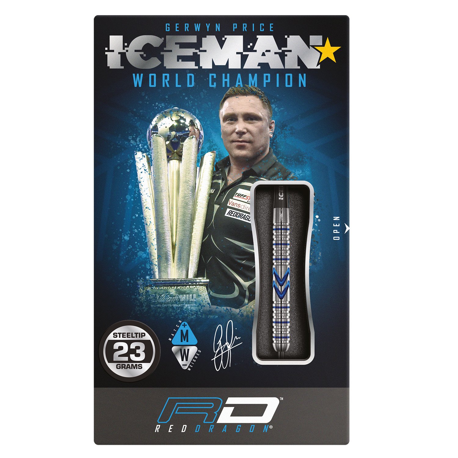 Red Dragon Gerwyn Price | Midnight | Steeltip dartpijlen | 90% Tungsten - Afbeelding 6