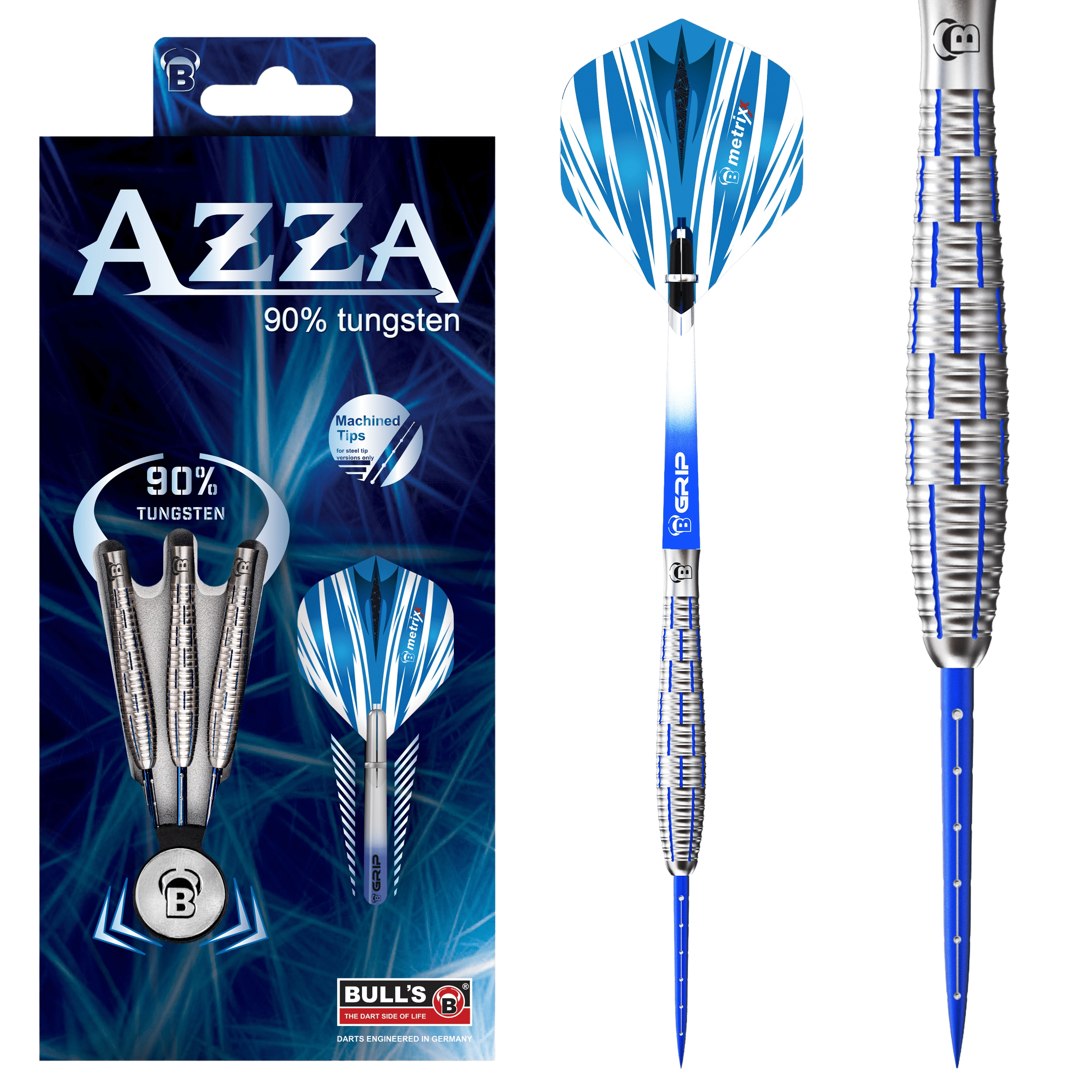 Bull's Azza | Steeltip Dartpijlen | 90% Tungsten | Meerdere Variaties