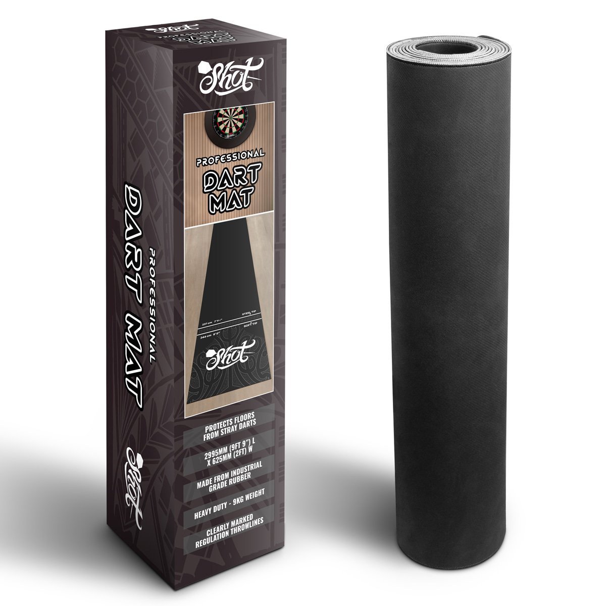 Shot Rubber Dartmat | 300x62 cm - Afbeelding 2